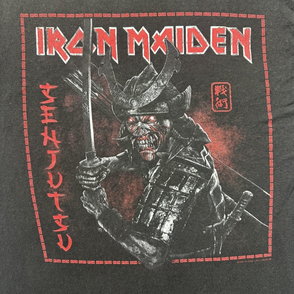 Iron Maiden Shirt Mens Medium Black Senjutsu Samurai‎ Eddie Metal Graphic Tee